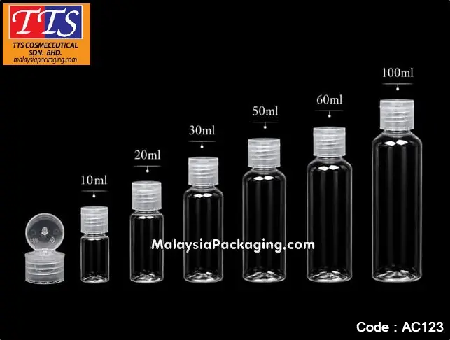 Flip top cap plastic bottle supplier in Malaysia - AC123