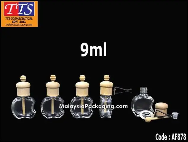 AF878 9ml clear transparent apple clip-on car perfume bottle